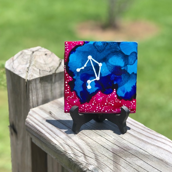 Other - Libra Zodiac Constellation Ceramic Art Decor Pink